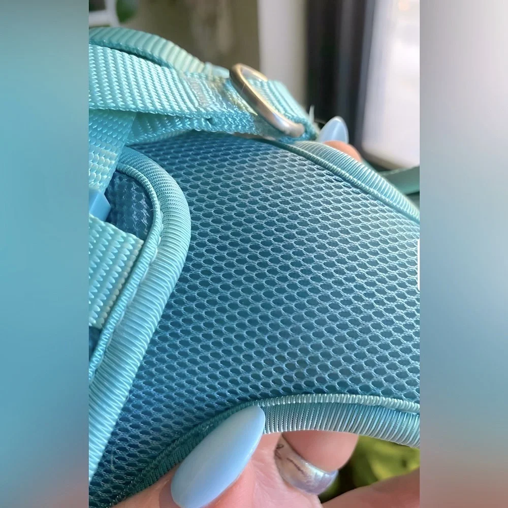 EVERY YAY Comfy Padded Mesh No-Pull Turquoise Teal Blue Dog Harness 🐶MEDIUM🐶 NWT